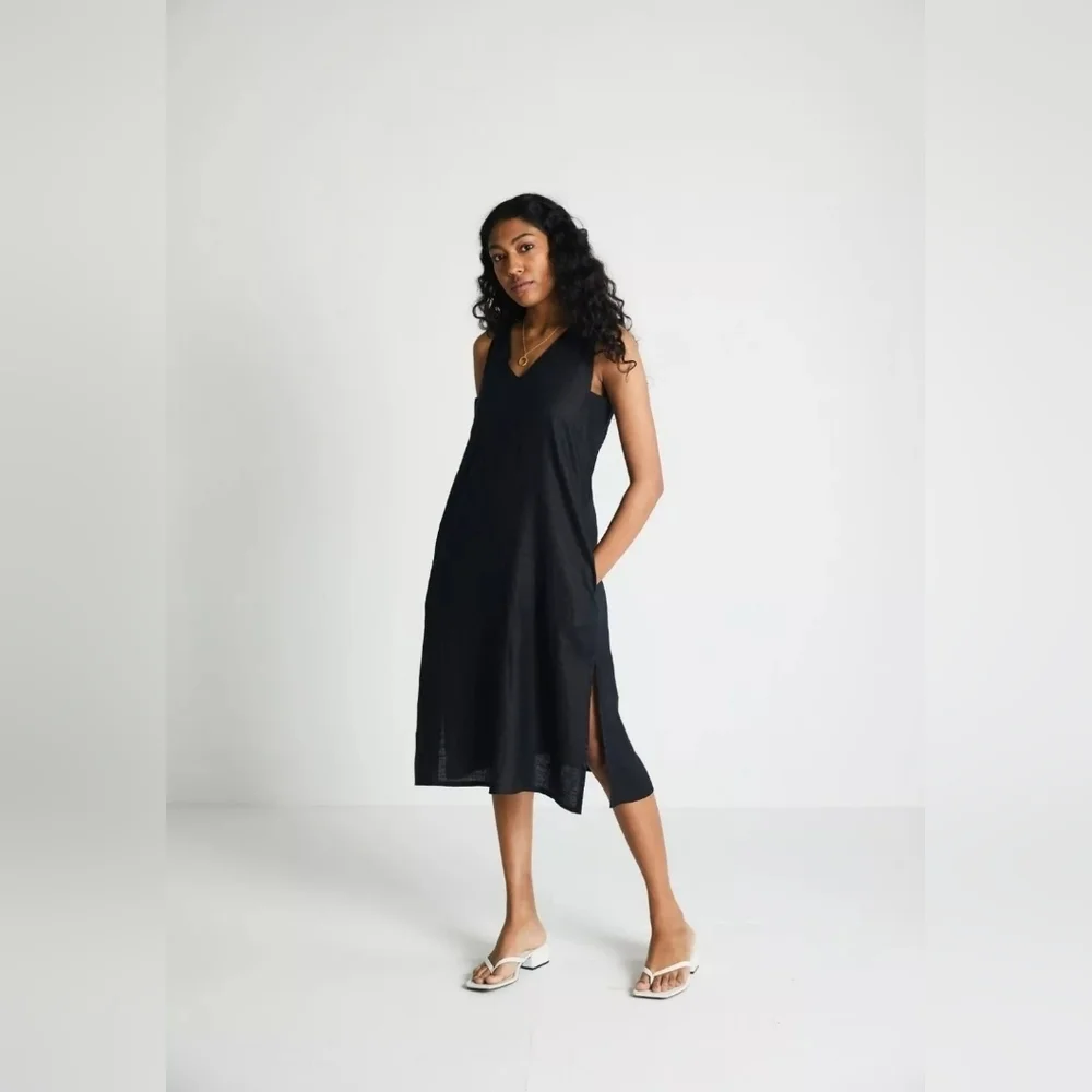 Reistor The Hemp Noir Reading Tea Leaves Dress 100% Hemp Size2XL‎